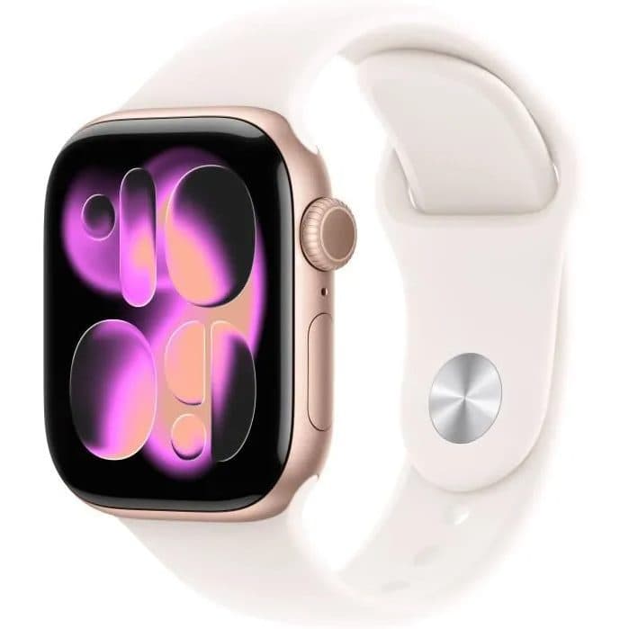 Apple Watch Series 11 GPS 42mm Boîtier Aluminium Bracelet Light Blush Sport Band S/M Or Rose — photo 1
