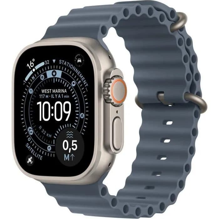 Apple Watch Ultra 3 GPS + Cellular 49mm Boîtier Bracelet Anchor OceanBand Titane Naturel — photo 1