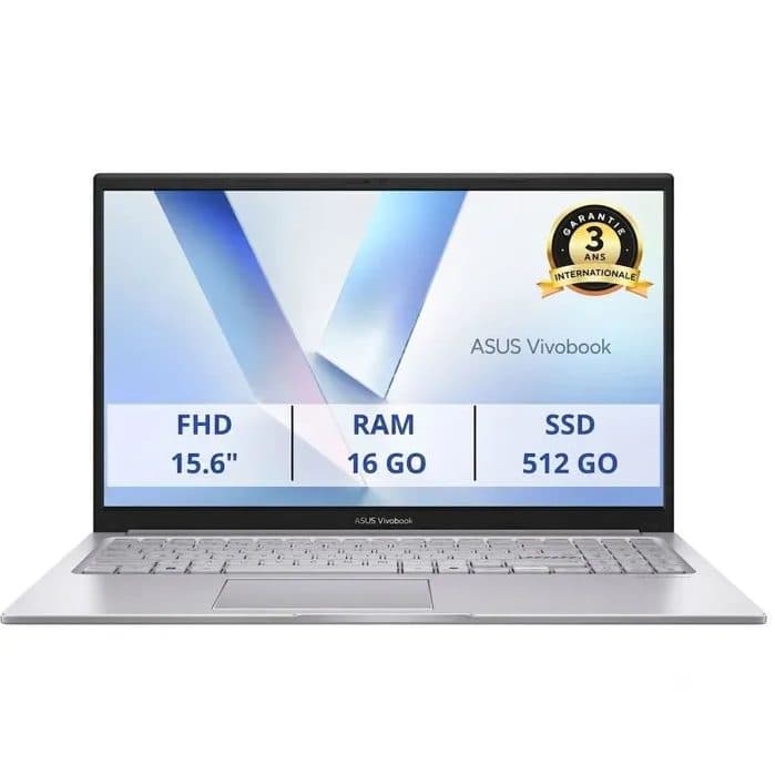 PC Portable ASUS VivoBook 15 X1504 : Win 11 - 15.6" FHD - Intel Core 7 150U - RAM 16Go - 512Go SSD — photo 1