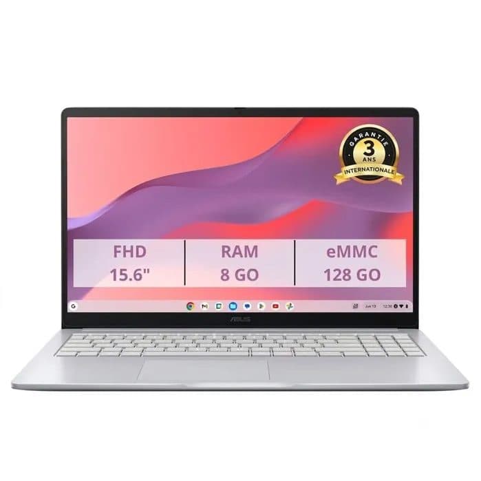 Ordinateur Portable ASUS Chromebook CX1505 : Chrome OS - 15,6" FHD - Intel N50 - RAM 8Go - 128Go eMMC — photo 1