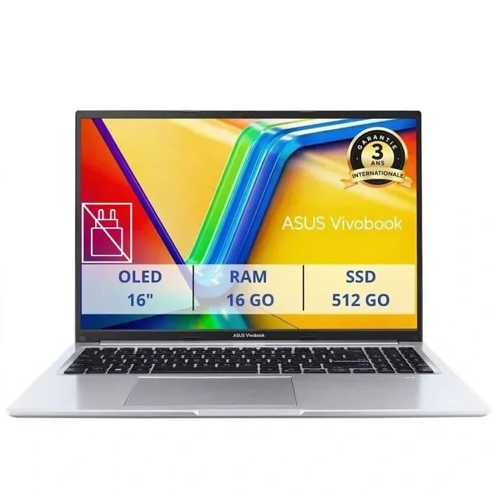PC Portable ASUS VivoBook 16 OLED M1605 : Sans Windows - 16.0" WUXGA - AMD Ryzen 5 150 - RAM 16Go - 512Go SSD — photo 1