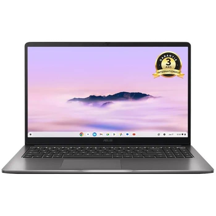 Ordinateur Portable ASUS Chromebook Plus CX1505 : Chrome OS - 15.6" FHD - Intel Core 3-N355 - RAM 8Go - 128Go eMMC — photo 1