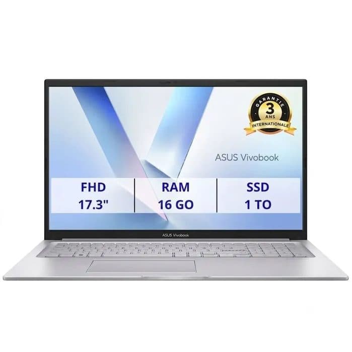 PC Portable ASUS VivoBook 17 X1704 : Sans Windows - 17.3" FHD - Intel Core 7 150U - RAM 16Go - 1To SSD — photo 1