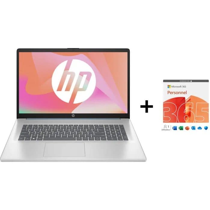 PC Portable HP 17-cp2059nf - Windows 11 - 17,3" HD+ - Ryzen 3 7320U - 8Go - 512Go SSD + Microsoft Office 365 1 an — photo 1