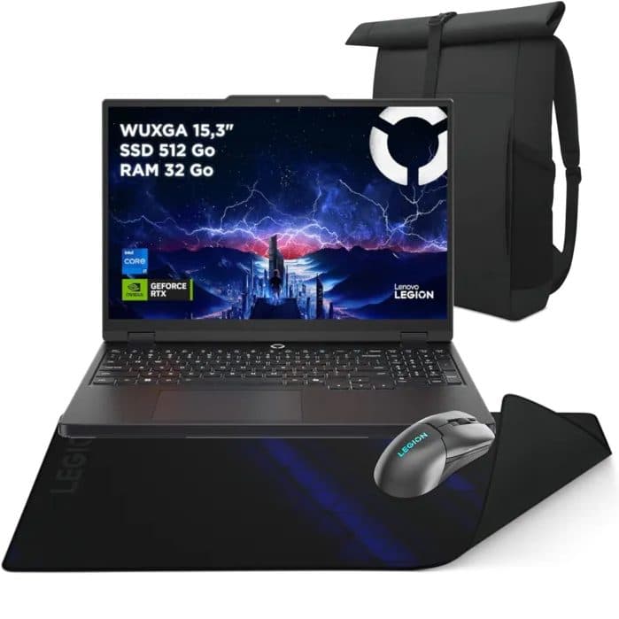 PC portable Gamer LENOVO Legion 5 15IRX10 - 15,3" 165Hz - i7-13650HX - RTX 5070 - 32Go - 512Go + Souris + Sac + Tapis — photo 1